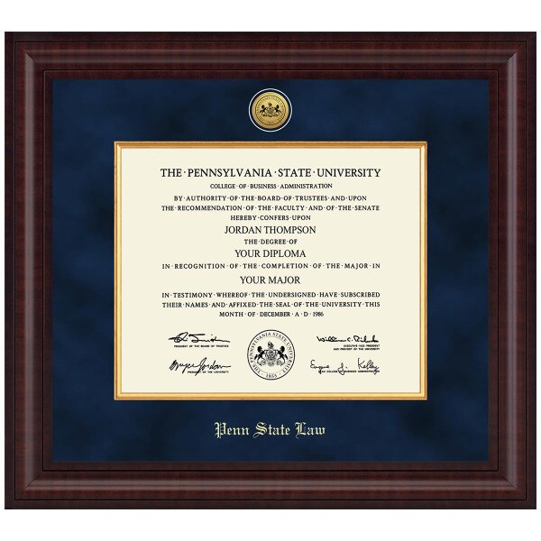 #123 Diploma Frame Penn State Law Presidential Premier (Chestnut)